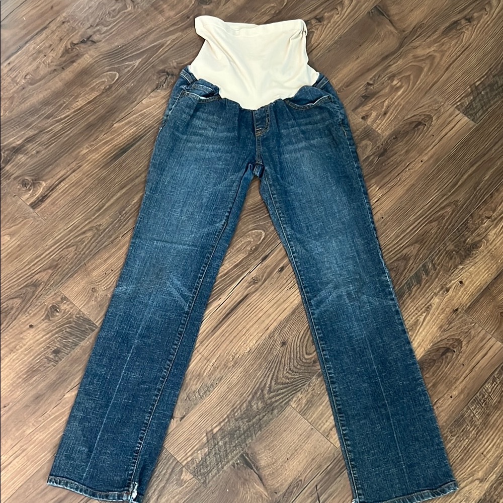 Indigo Blue Maternity Jeans 32 Cozy Momcore Minimalist Everyday Denim casual